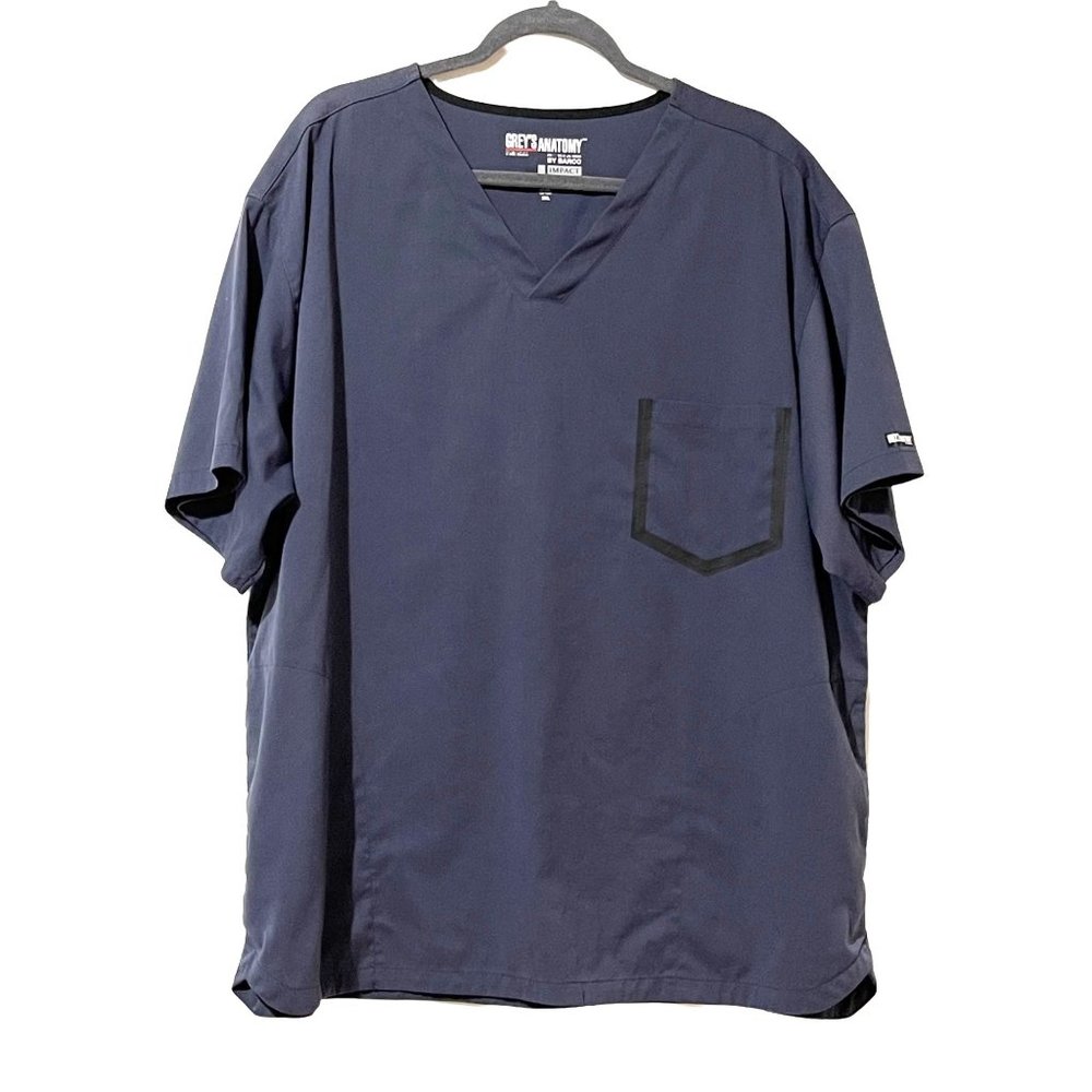 Grey’s Anatomy men's size 2XL blue short sleeve pocket v neck scrub top